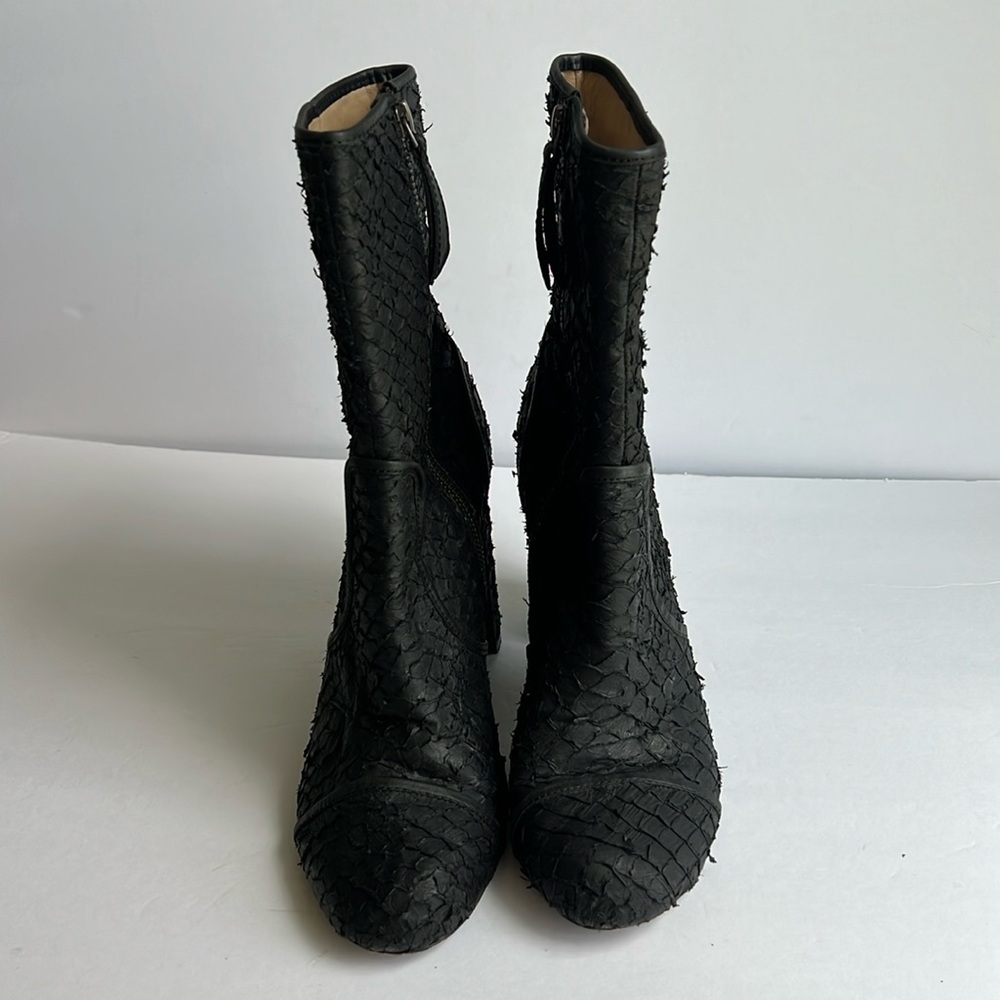 Leon Max Black Textured High-Heel Ankle Boots. 10. GUC!🔥 - Picture 2 of 11